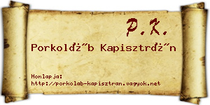 Porkoláb Kapisztrán névjegykártya